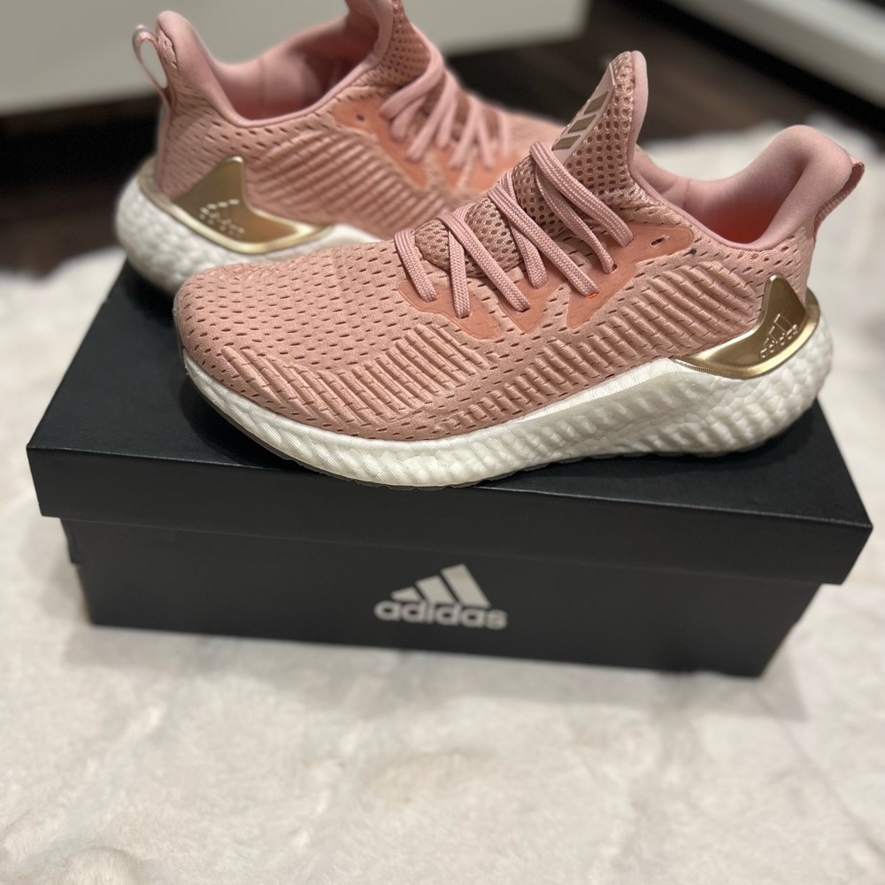 Pink Adidas alpha boost sneakers in size 7M